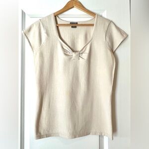 Ann Taylor Cream Cap Sleeve Blouse